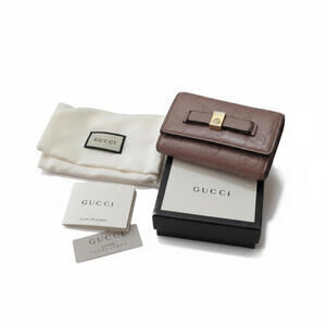 Gucci - Brown Leather Wallet Bow Detail